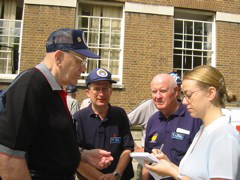 Herfordshire reporter interviewing Allan